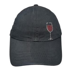 Gone Grape Baseball Cap Black One Size Adjustable Rhinestone Vented Holes